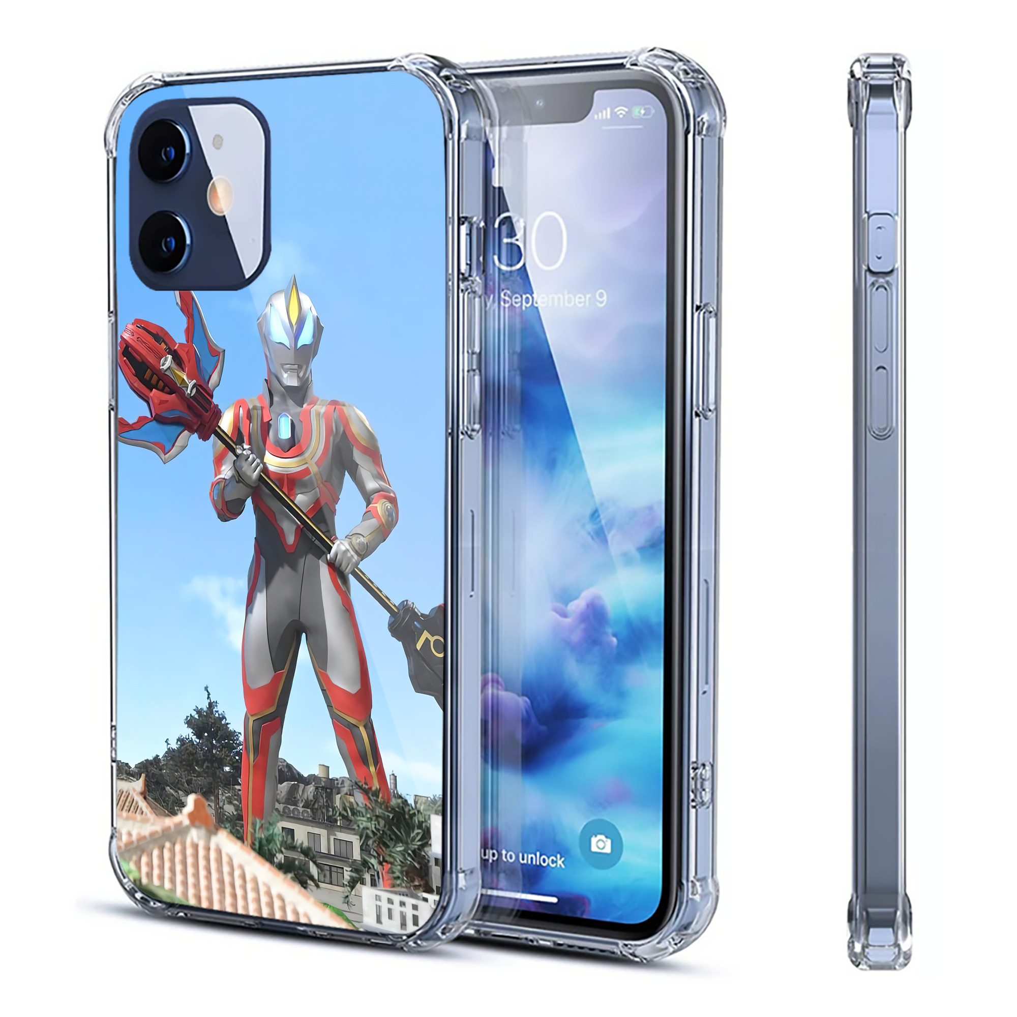 （画像用） ウルトラマン Ultraman 【iPhone 12シリーズ対応】透明スマホケース（クリアソフトケース）